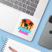 Miami strand Summer time Lifeguard tower 1 Sticker (Laptop met iPhone)