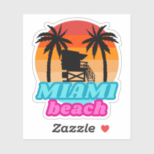 Miami strand Summer time Lifeguard tower 2 Sticker