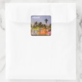 Miami STRAND Vierkante Sticker (Tas)