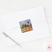 Miami STRAND Vierkante Sticker (Envelop)