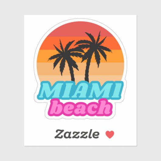 Miami-strand Zomertijd Sticker (Vel)