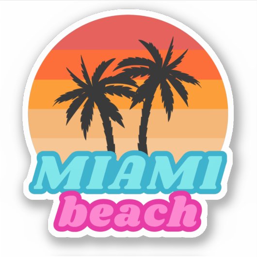 Miami-strand Zomertijd Sticker (Voorkant)