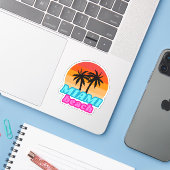 Miami-strand Zomertijd Sticker (Laptop met iPhone)