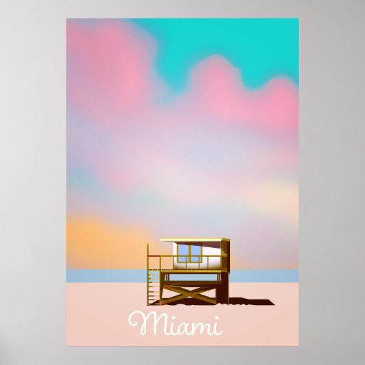 Miami strandwacht Reisposter Poster (Voorkant)