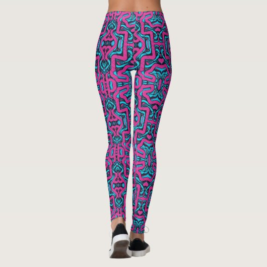 Miami Street Vibes Leggings: Flashy Graffiti in Pi Leggings (Achterkant)