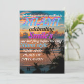 Miami Summer Girls Weekend Bachelorette Party Invi Kaart (Staand voorkant)