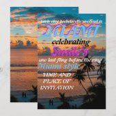 Miami Summer Girls Weekend Bachelorette Party Invi Kaart (Voorkant / Achterkant)