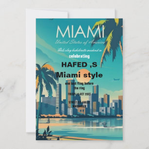 Miami Summer Girls Weekend Bachelorette Party Invi Kaart