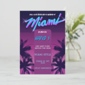 Miami Summer Girls Weekend Bachelorette Party Invi Kaart (Staand voorkant)