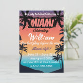 Miami Summer Girls Weekend Bachelorette Party Kaart (Staand voorkant)