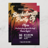 Miami Summer Girls Weekend Bachelorette Party Kaart (Voorkant / Achterkant)