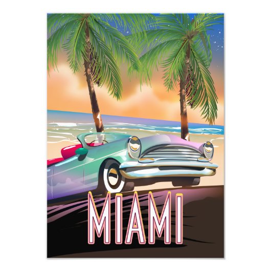 Miami sunset foto afdruk (Voorkant)