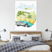 Miami Sunset logo Canvas Afdruk (Insitu (Slaapkamer))