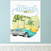 Miami Sunset logo Canvas Afdruk (Insitu (Houten vloer))