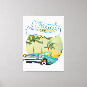 Miami Sunset logo Canvas Afdruk