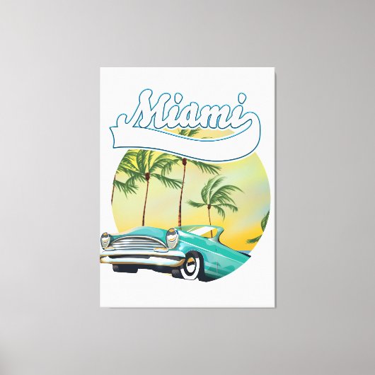 Miami Sunset logo Canvas Afdruk (Voorkant)