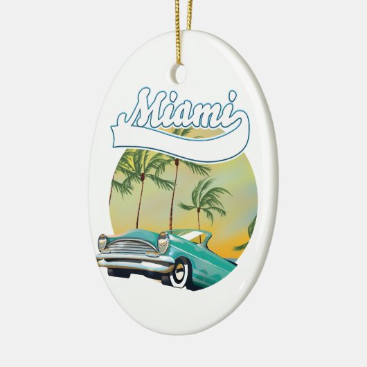 Miami Sunset logo Keramisch Ornament (Links)