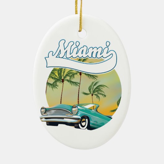 Miami Sunset logo Keramisch Ornament (Achterkant)