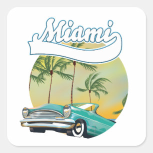 Miami Sunset logo Vierkante Sticker