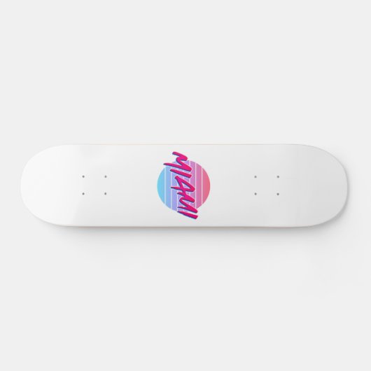 Miami Sunset Neon Colors Style  Persoonlijk Skateboard (Horizontaal)
