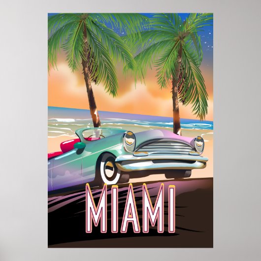 Miami sunset poster (Voorkant)