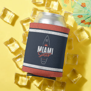 Miami Surf – Vintage strand zonsondergang surfplan Blikjeskoeler