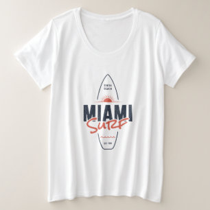Miami Surf – Vintage strand zonsondergang surfplan Grote Maat T-shirt