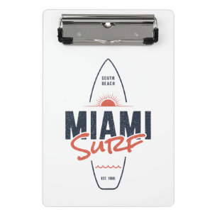 Miami Surf – Vintage strand zonsondergang surfplan Mini Klembord
