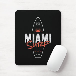 Miami Surf – Vintage strand zonsondergang surfplan Muismat