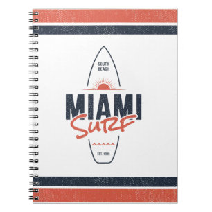 Miami Surf – Vintage strand zonsondergang surfplan Notitieboek