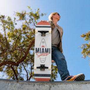 Miami Surf – Vintage strand zonsondergang surfplan Persoonlijk Skateboard