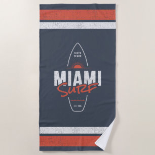 Miami Surf – Vintage strand zonsondergang surfplan Strandlaken