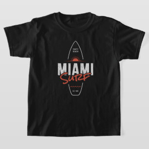 Miami Surf – Vintage strand zonsondergang surfplan T-shirt
