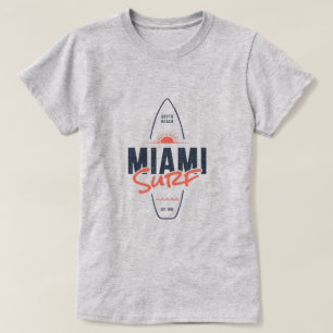 Miami Surf – Vintage strand zonsondergang surfplan T-shirt