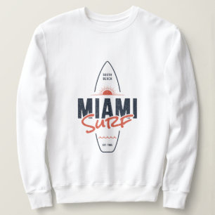 Miami Surf – Vintage strand zonsondergang surfplan Trui