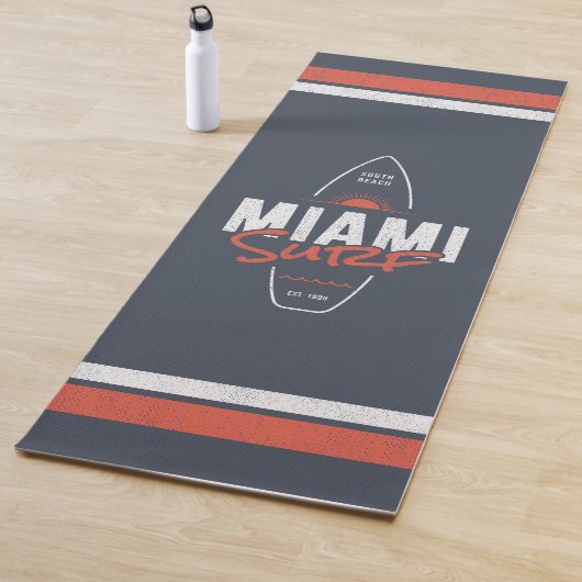 Miami Surf – Vintage strand zonsondergang surfplan Yogamat (In situ)