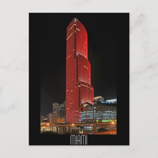 Miami Tower, reflecties van rood Briefkaart (Voorkant)
