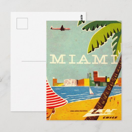 Miami Travel Briefkaart (Voorkant / Achterkant)
