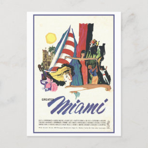  Miami Travel Poster Briefkaart