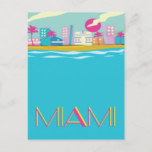  Miami Travel poster uit de jaren tachtig Briefkaart