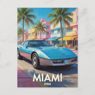 Miami Tropische Straatrit 1984 Florida Briefkaart