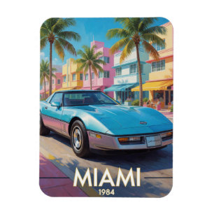 Miami Tropische Straatrit 1984 Florida Magneet