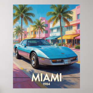 Miami Tropische Straatrit 1984 Florida Poster