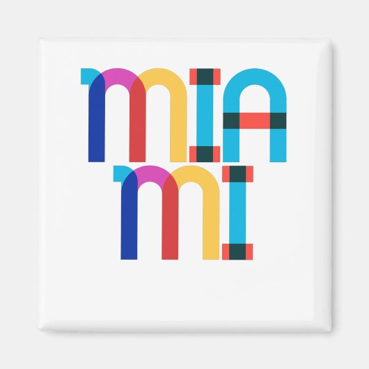 Miami United States Pop Art Letters Magneet (Voorkant)