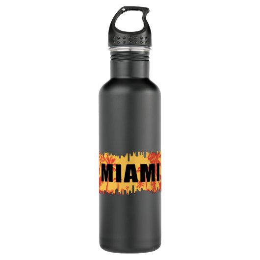 Miami USA City Cityscape Trip Funny Gift Waterfles (Voorkant)