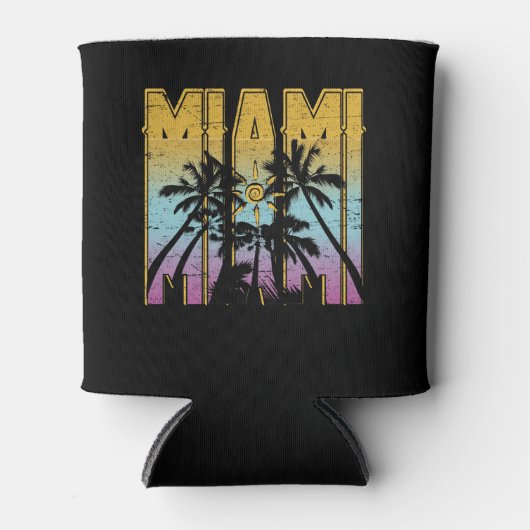 Miami Vacation Souvenir - Retro Beach Apparel Blikjeskoeler (Voorkant)