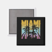 Miami Vacation Souvenir - Retro Beach Apparel Magneet (Voorkant / Achterkant)