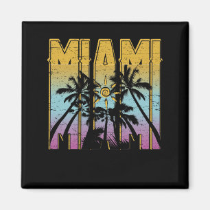 Miami Vacation Souvenir - Retro Beach Apparel Magneet