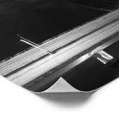 Miami van nacht in zwart-wit poster (Hoek)