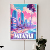 Miami Vaporwave Reizen Perfect Poster